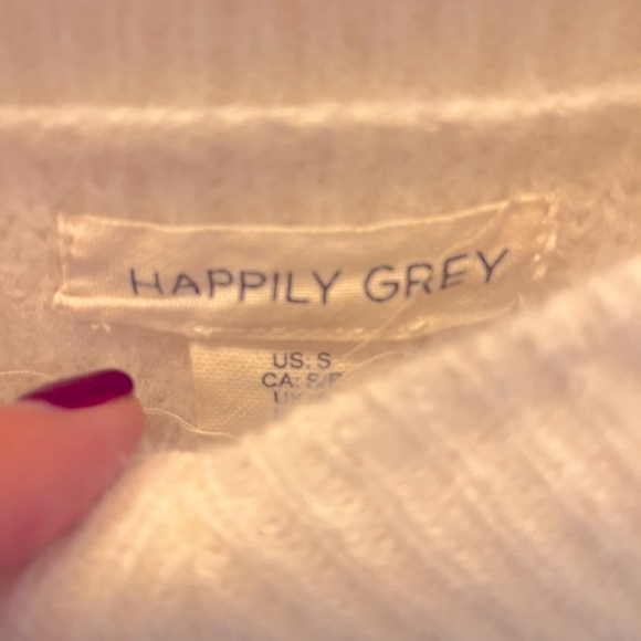 Cropped mohair-like sweater - off white, size small - Picture 4 of 5